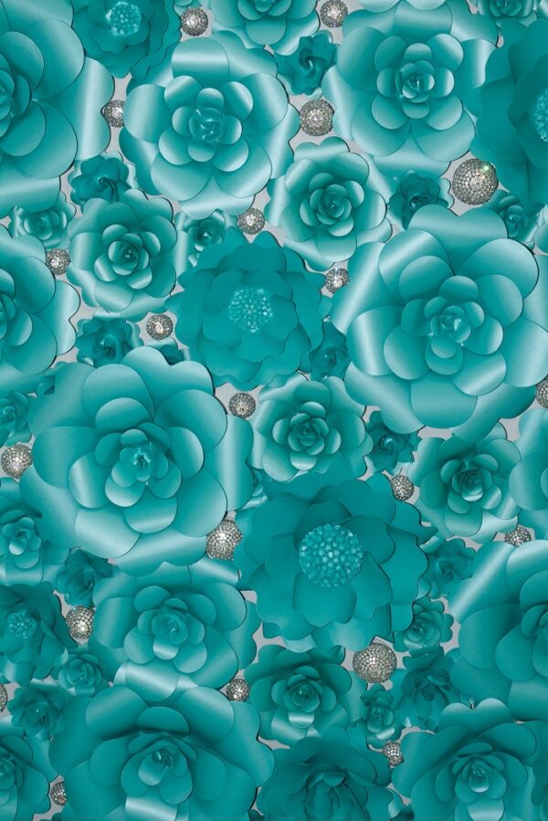 Tiffany Blue Floral Wall