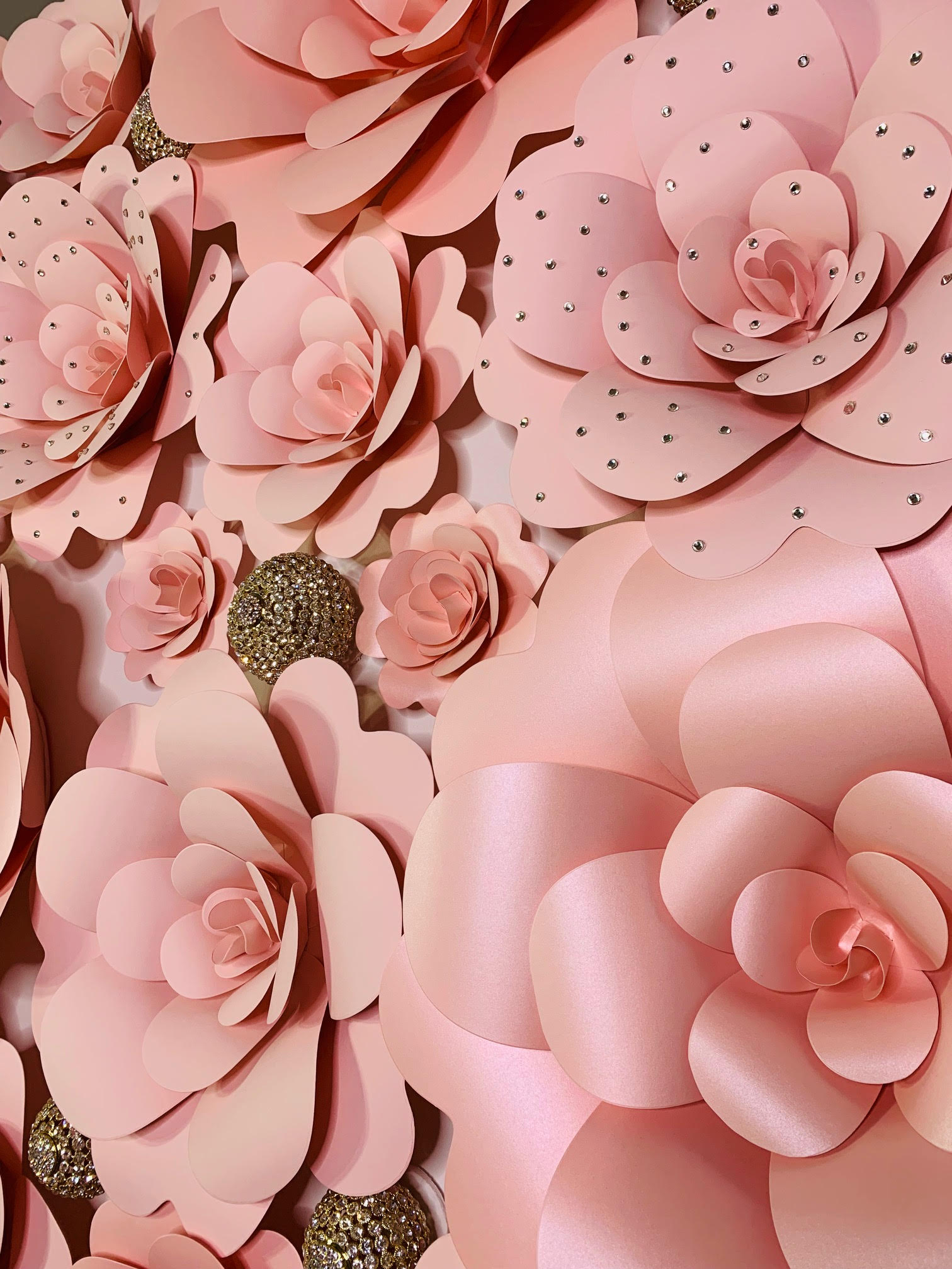 Pink flower wall- Paper flower backdrop-#10 - Mahi Rehan