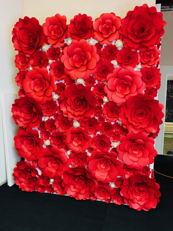 Red Floral Wall- 8'h x 6'w- ON SALE $5,040 - Mahi Rehan