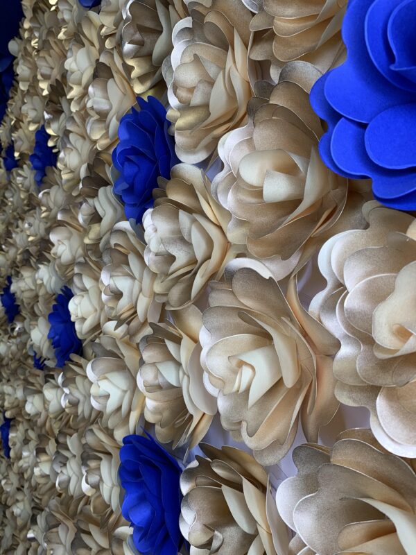 gold ☀ navy blue floral wall-#83 - Mahi ...