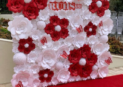 Red and White Floral Backdrop