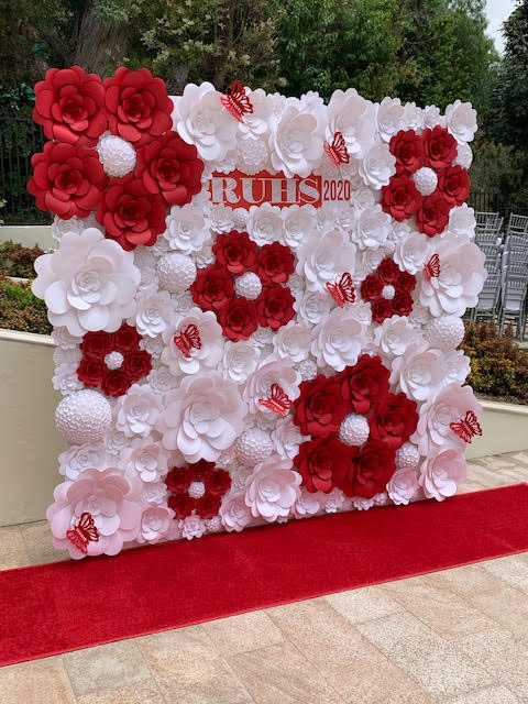 Red and White Floral Backdrop
