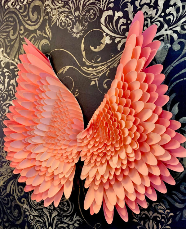 WingsPinkPaper Art3.5'h x 3.5'wON SALE 918 Mahi Rehan